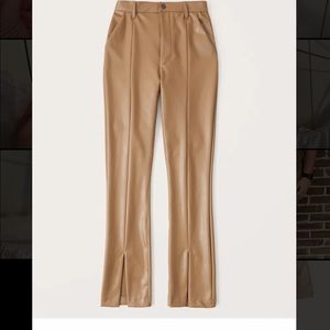 Abercrombie Curve Love Vegan Faux Leather Split Hem Pants Size 18 34W